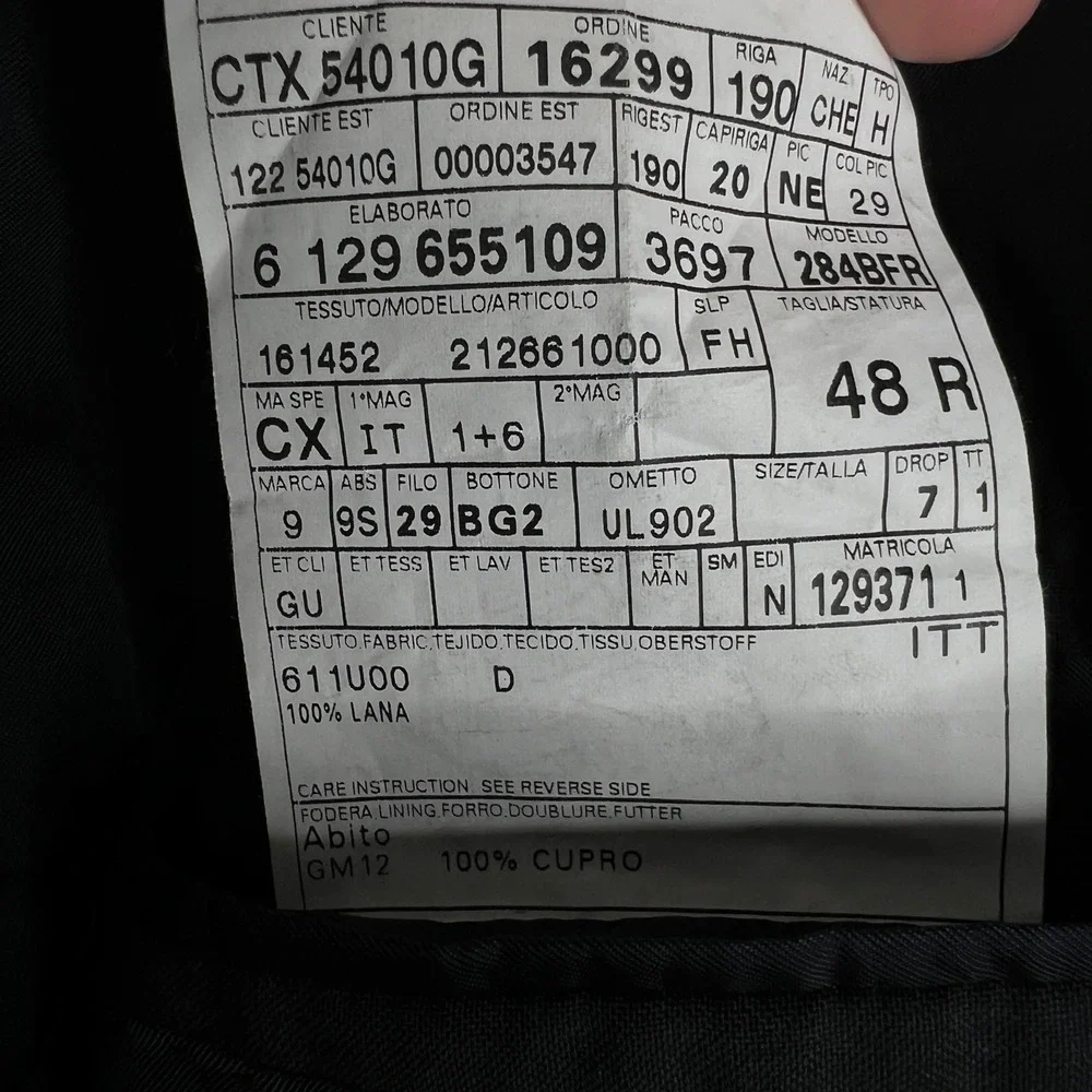 Gucci Black Wool Blazer Jacket Tailored Two Button Structured Minimalist 48R